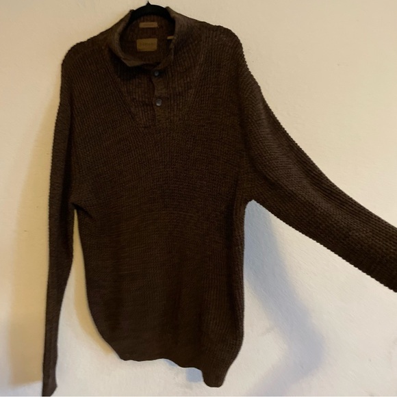 St. John’s Bay mens Commando pullover knit sweater  XL soft cotton winter brown - Picture 6 of 9